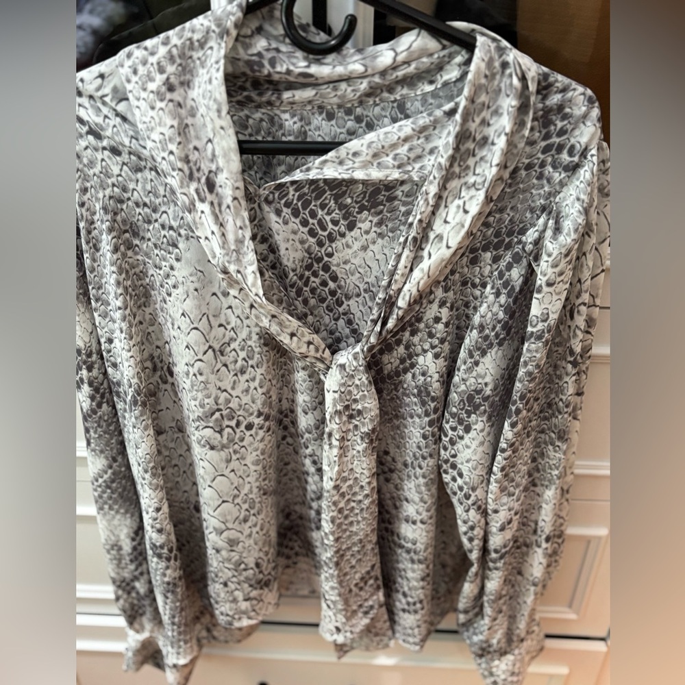 Worthington Monochrome Animal Print Blouse